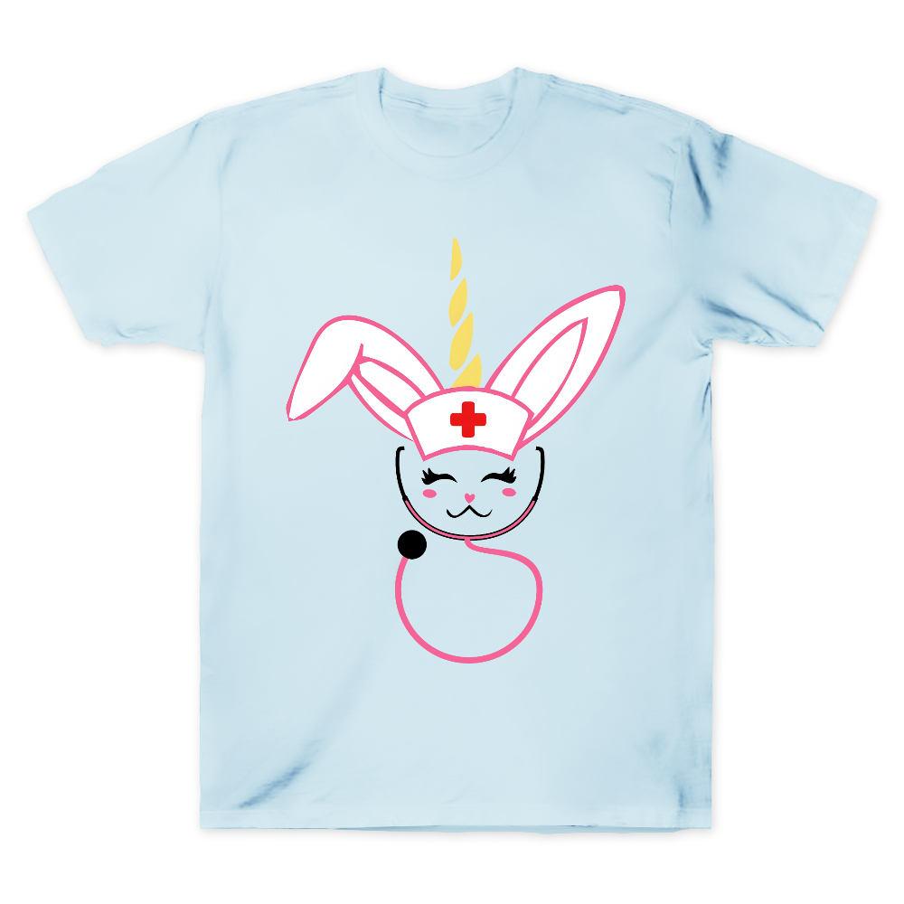 Funny Bunny Nurse Easter Cotton Doctor T-shirt