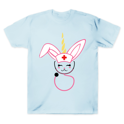 Funny Bunny Nurse Easter Cotton Doctor T-shirt