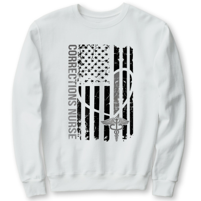 Corrections Nurse Flag Cotton Pullover Sweatshirt
