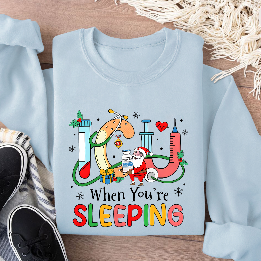 ICU When You're Sleeping Cotton Pullover Sweatshirt