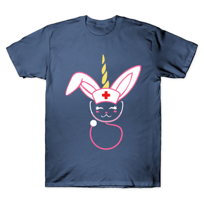 Funny Bunny Nurse Easter Cotton Doctor T-shirt