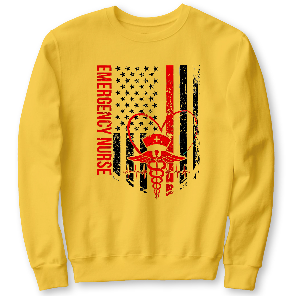 RN Nurse Flag Cotton Pullover Sweatshirt