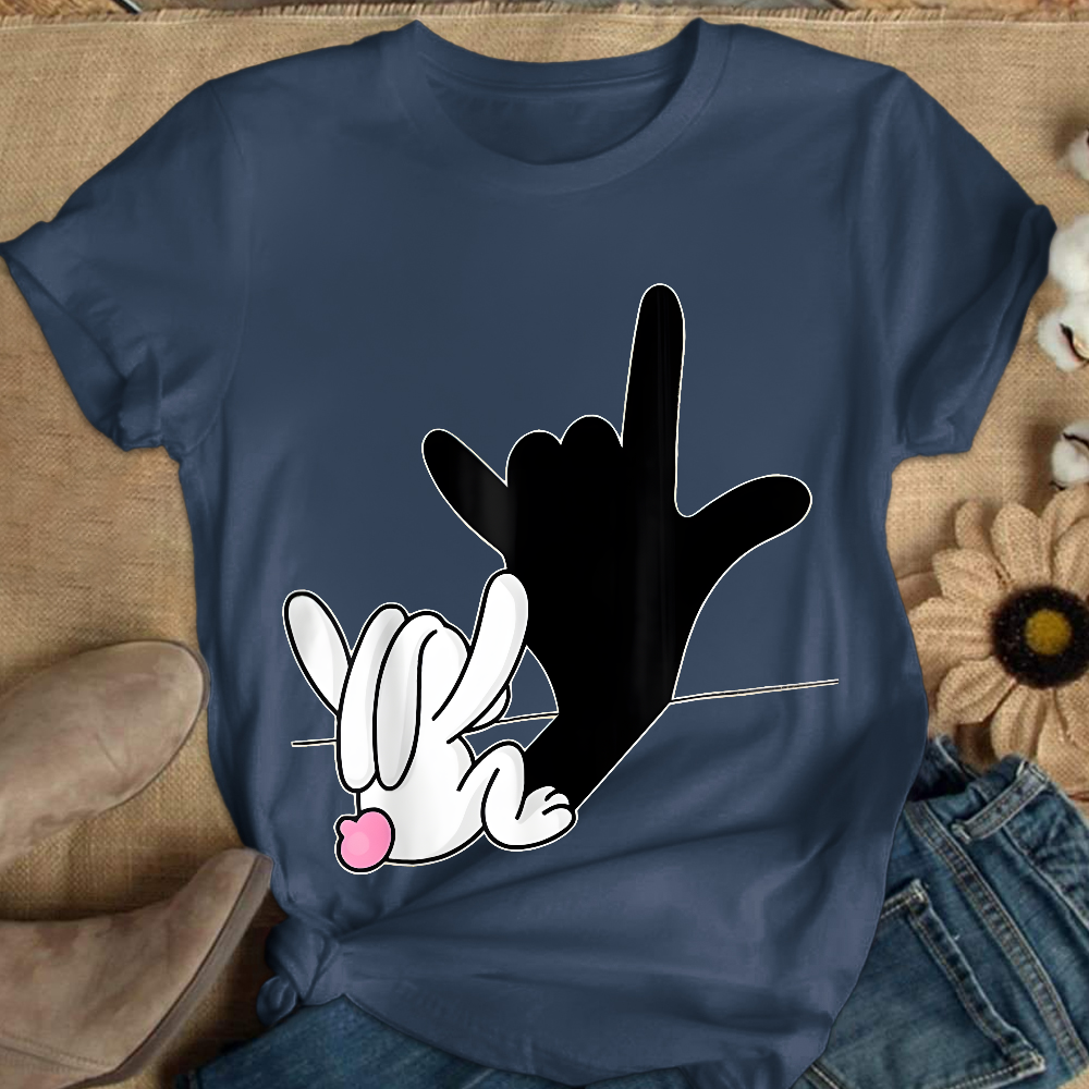 Cute Bunny Powerful Message Sign Language Gift Cotton Nurse T-shirt