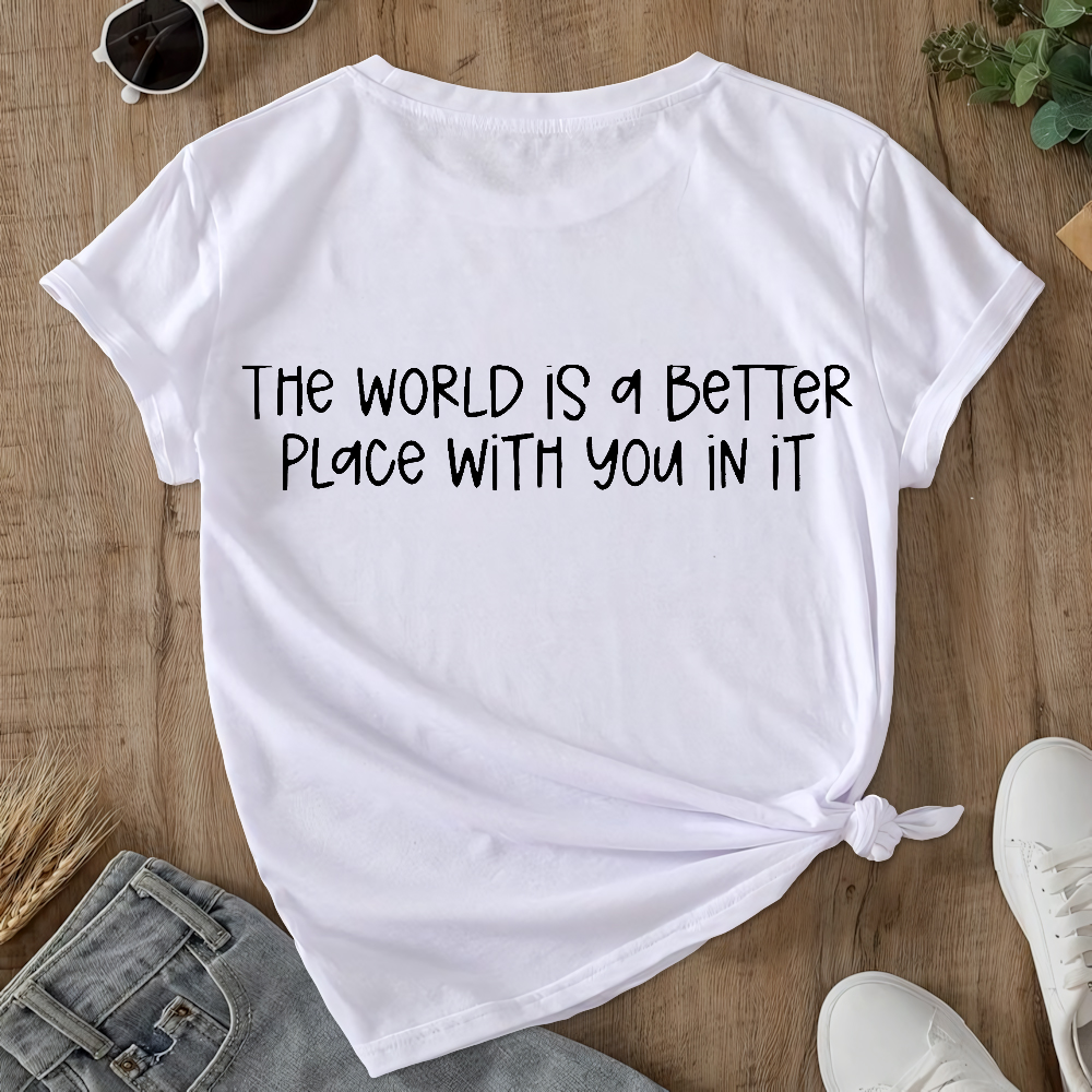 Stay The World Is Better With You In It Suicide Awareness Double-Sided Cotton Printed T-Shirt