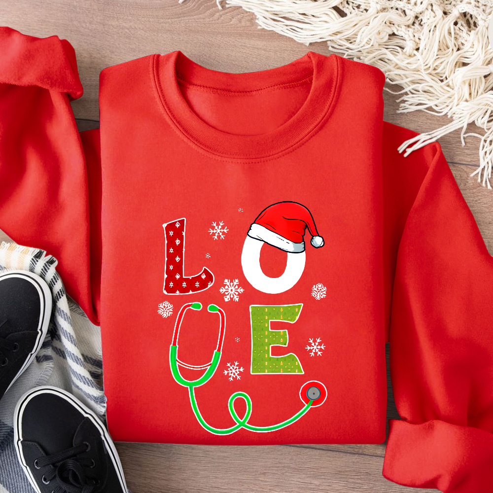 Stethoscope Of Love Cotton Pullover Sweatshirt