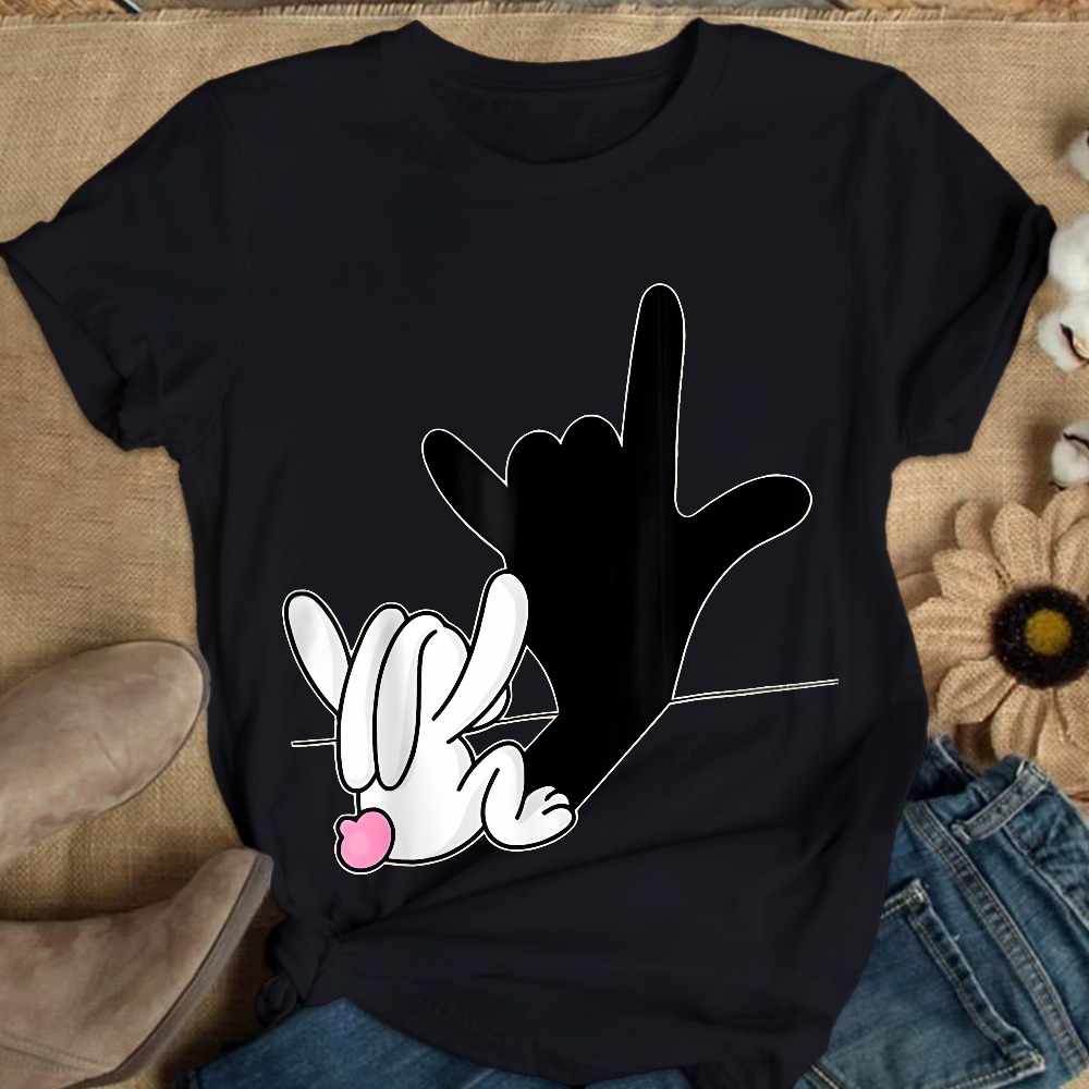 Cute Bunny Powerful Message Sign Language Gift Cotton Nurse T-shirt