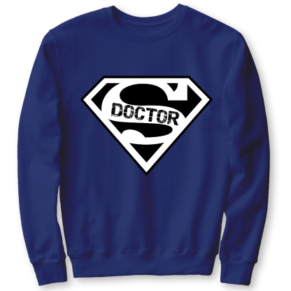 Super Doctor Cotton Pullover Sweatshirt