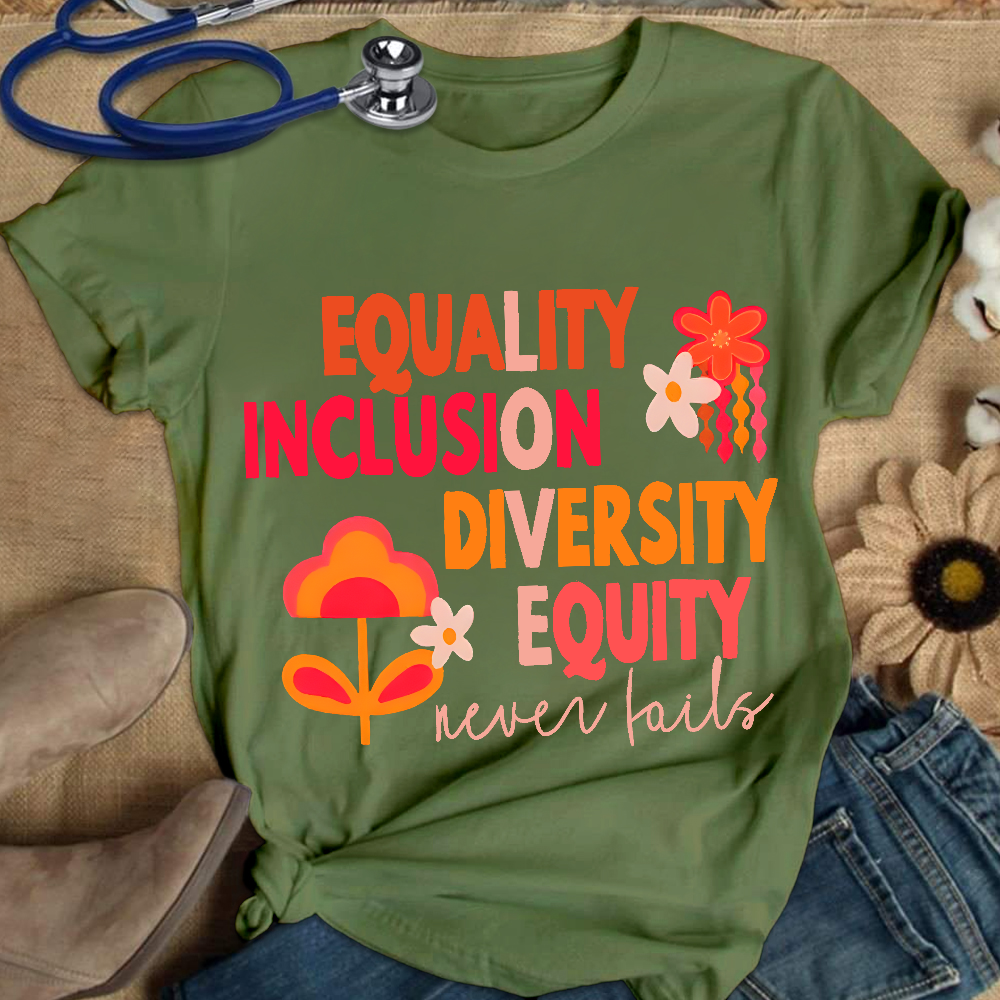 Equality Inclusion Diversity Equity Cotton Nurse T-shirt