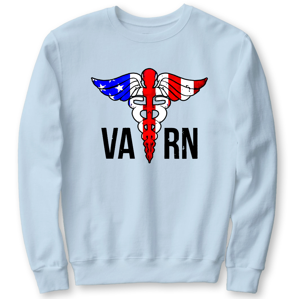 VA RN Nurse Symbol Flag Cotton Pullover Sweatshirt