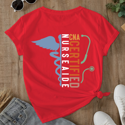 Certified Nursing Assistant Double-Sided Cotton Printed T-Shirt
