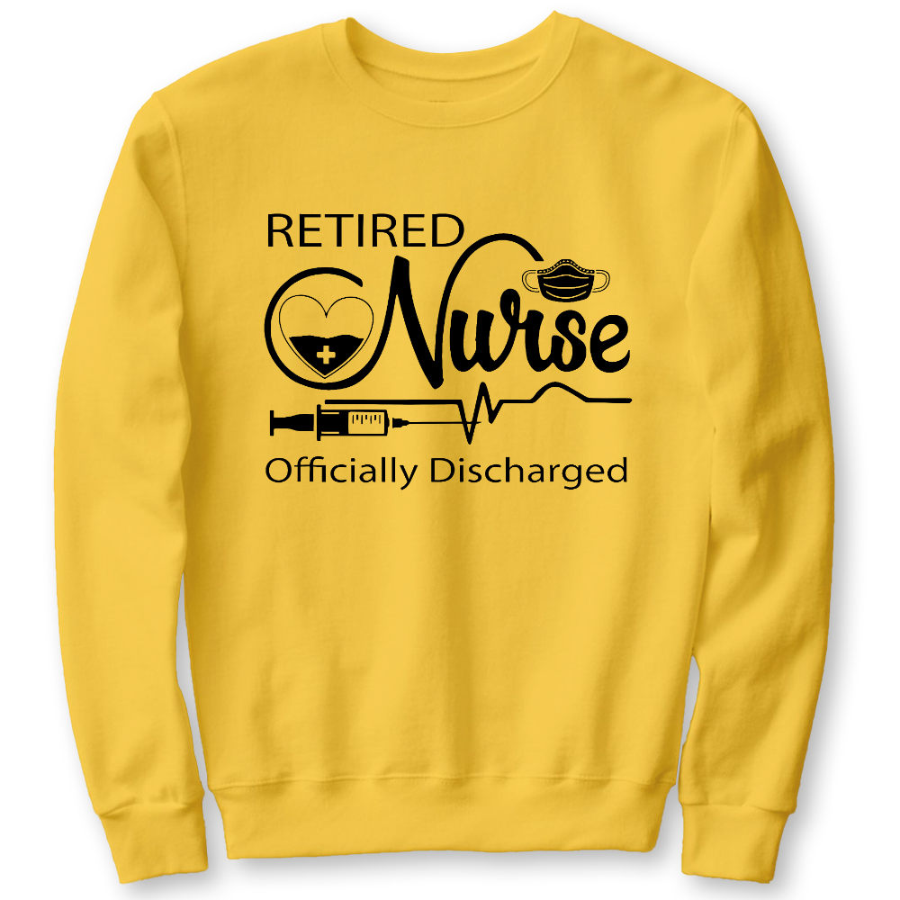 Retired Nurse Officially Discharged Cotton Pullover Sweatshirt