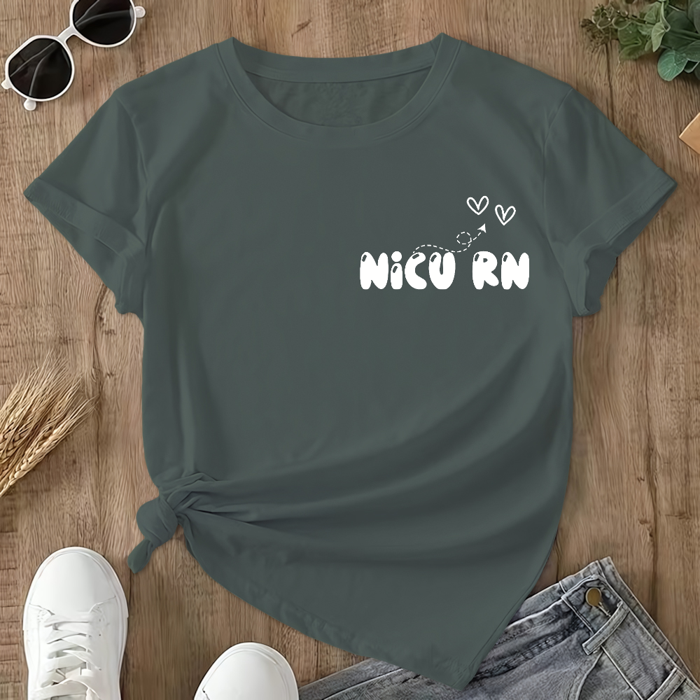 Nicu Nurse Sayings Double-Sided Cotton Printed T-Shirt