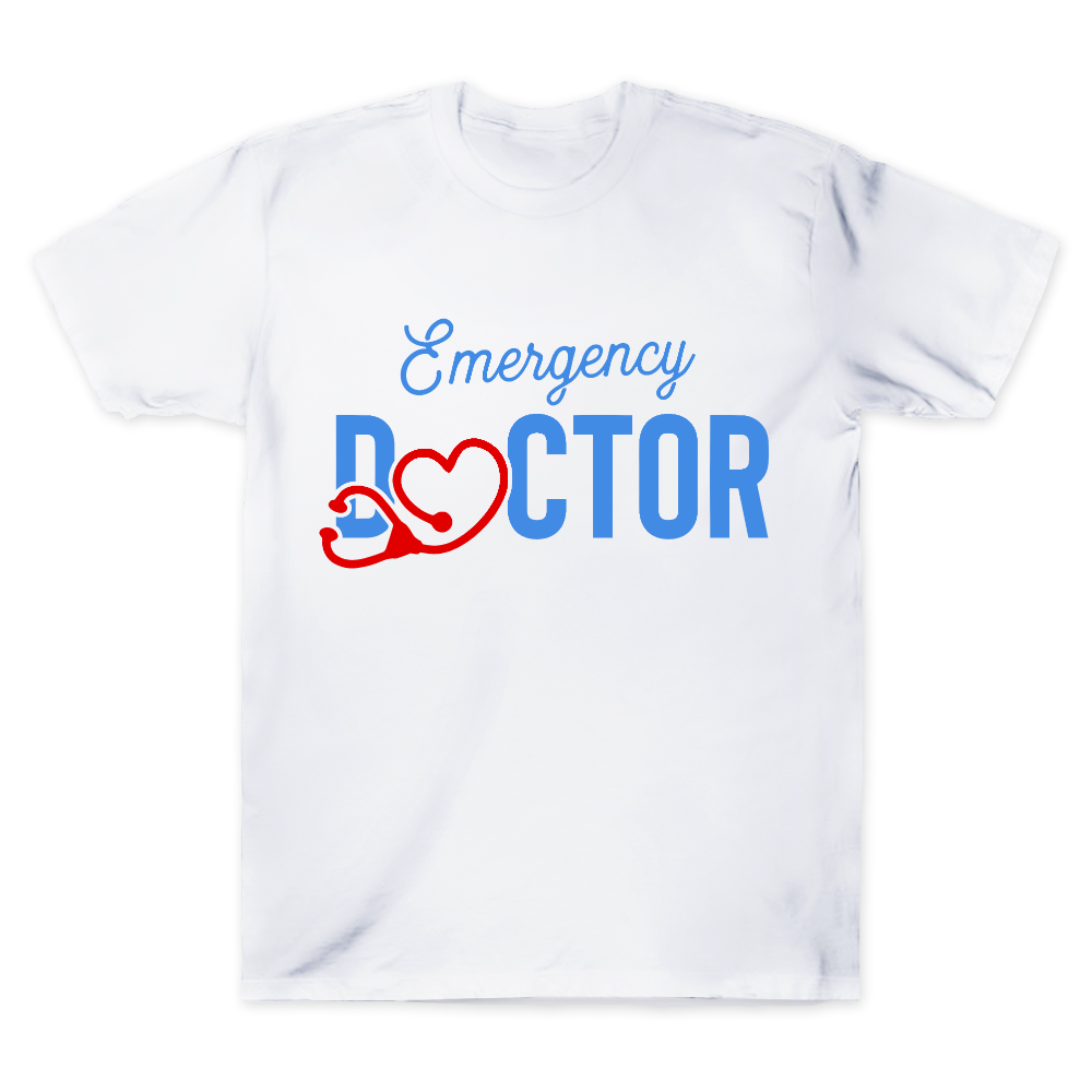 Emergency Doctor Stethoscope Heartbeat First Aid Cotton Doctor T-shirt