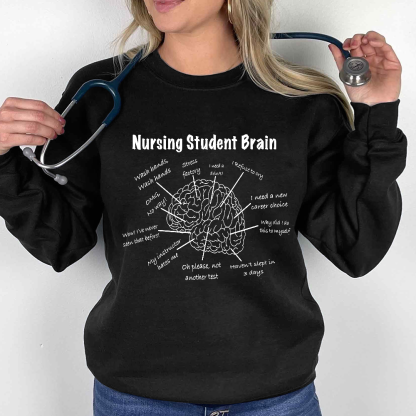 Nursing Student Brain Cotton Pullover Sweatshirt