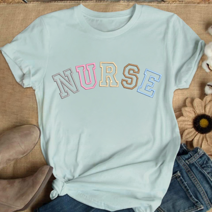 Embroidered Nurse Cotton Nurse T-shirt