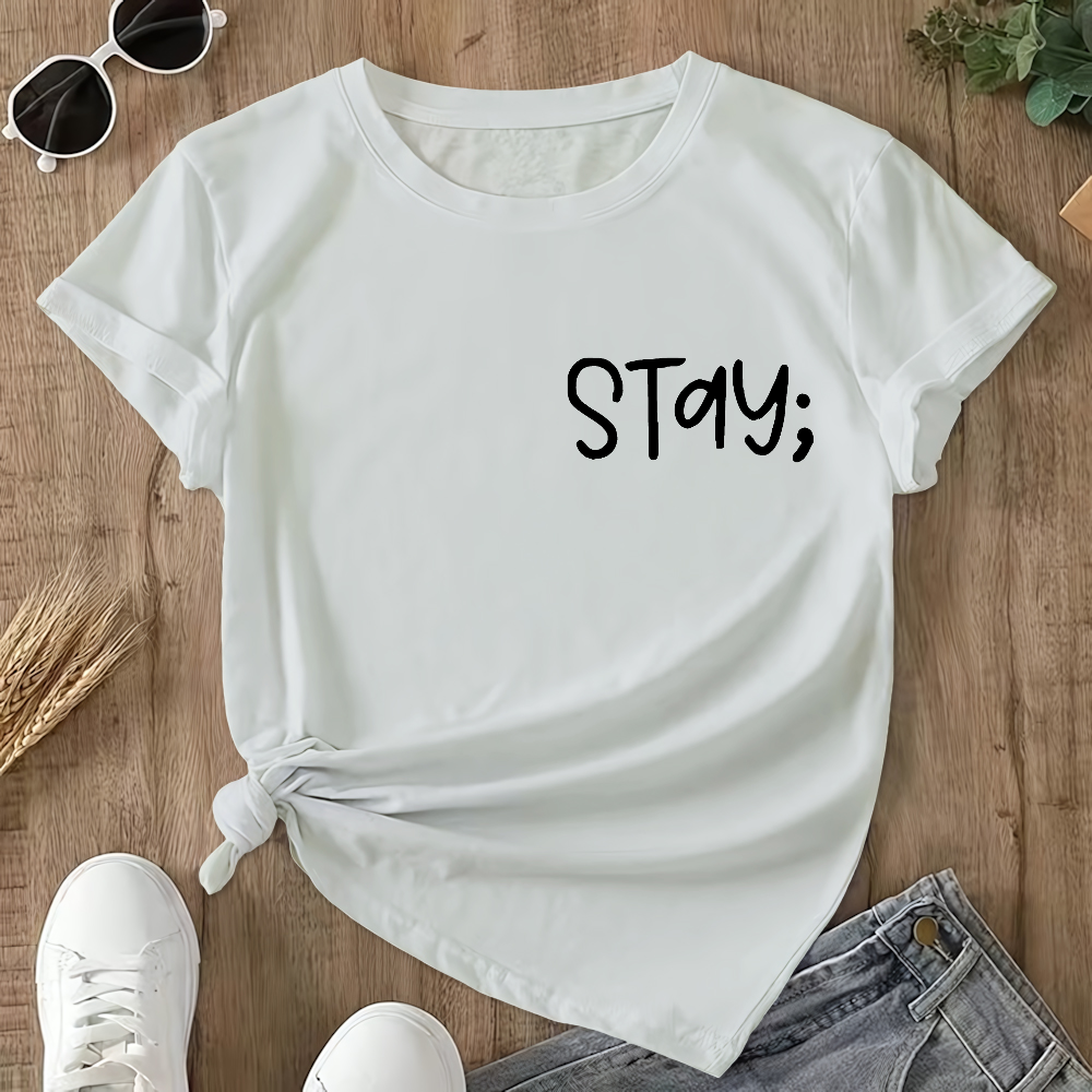 Stay The World Is Better With You In It Suicide Awareness Double-Sided Cotton Printed T-Shirt
