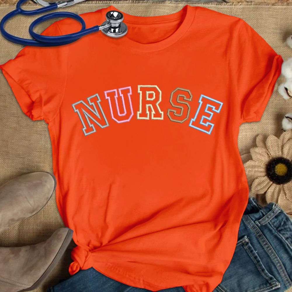 Embroidered Nurse Cotton Nurse T-shirt