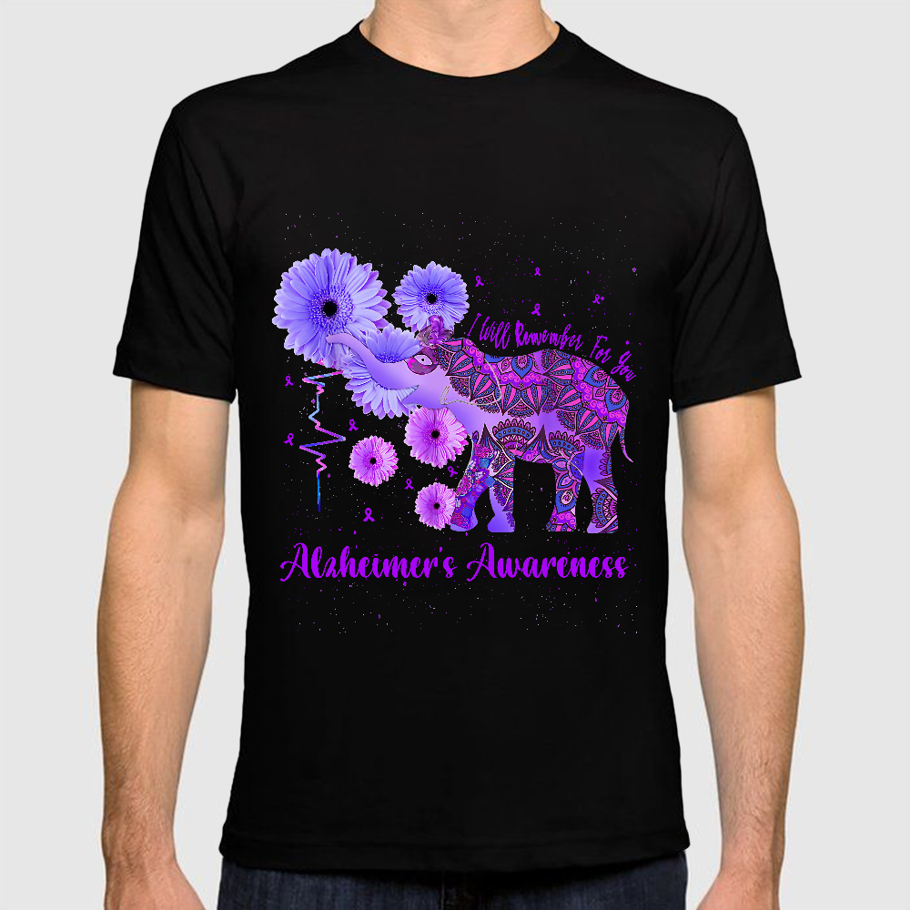 Alzheimer's Awareness Remember For You Ethnic Elephant Cotton Doctor T-shirt