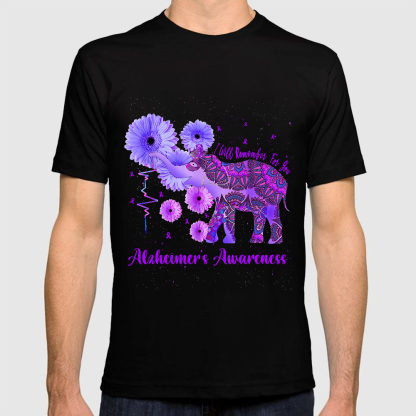 Alzheimer's Awareness Remember For You Ethnic Elephant Cotton Doctor T-shirt