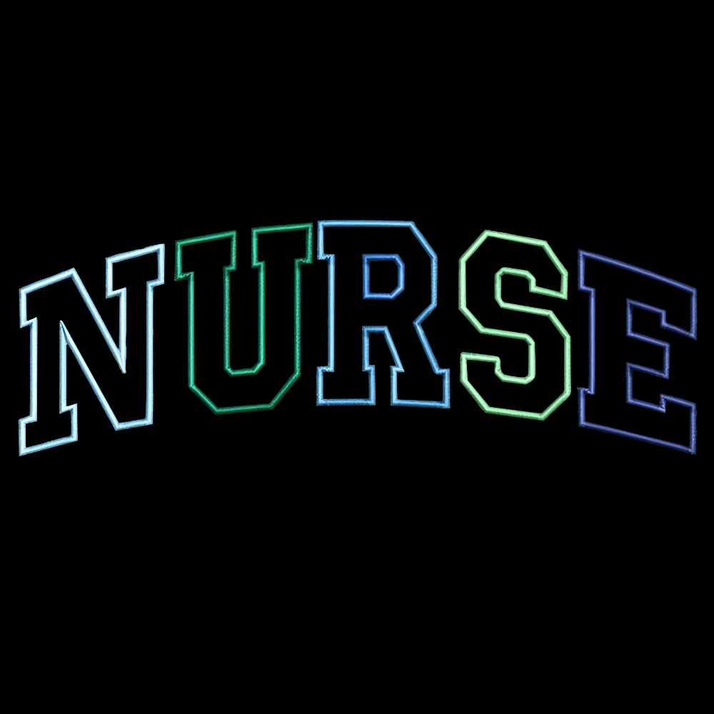 Personalized Embroidered Nurse Text Print Embroidered Crew Neck Sweatshirt