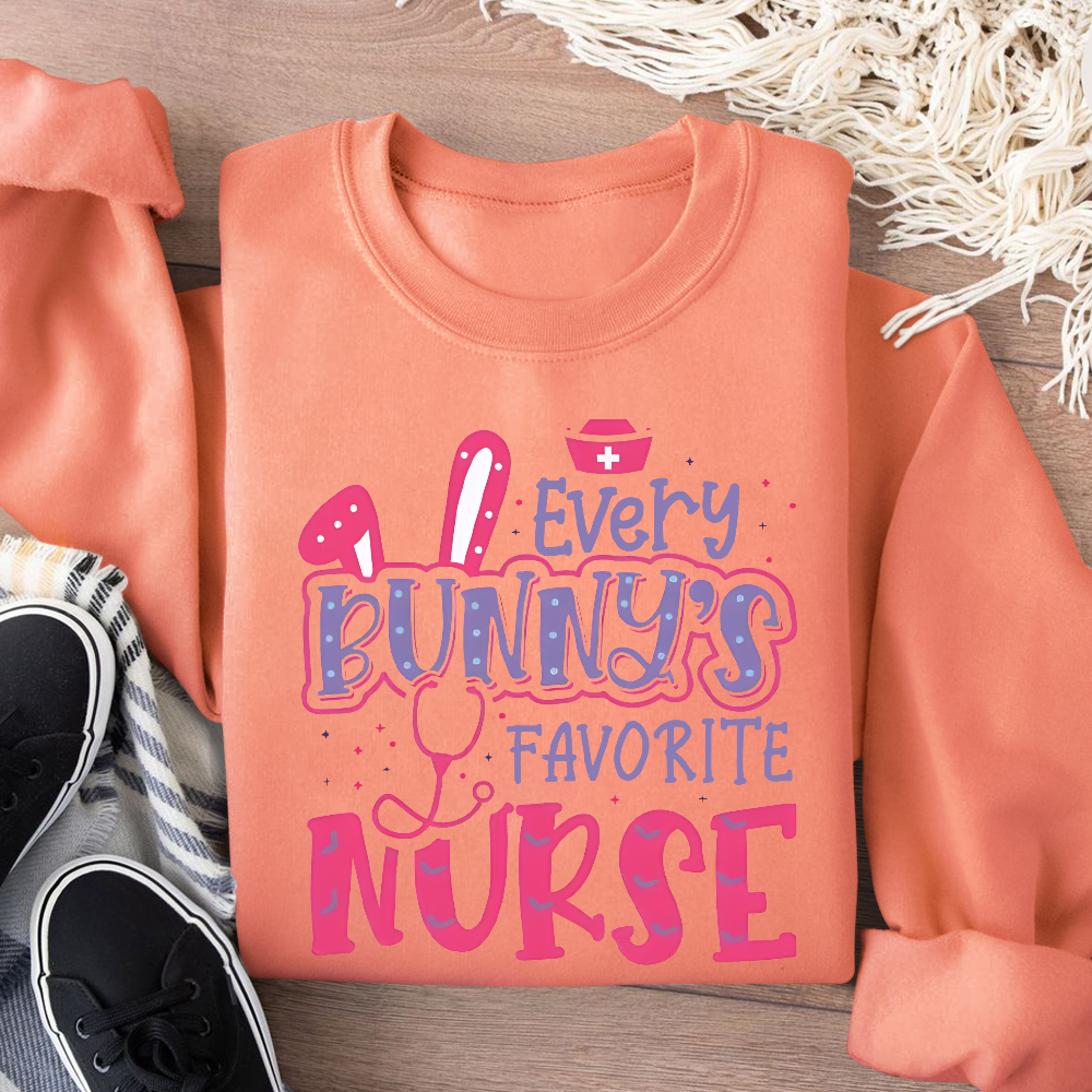Every Bunny's Favorite Nurse Cotton Pullover Sweatshirt