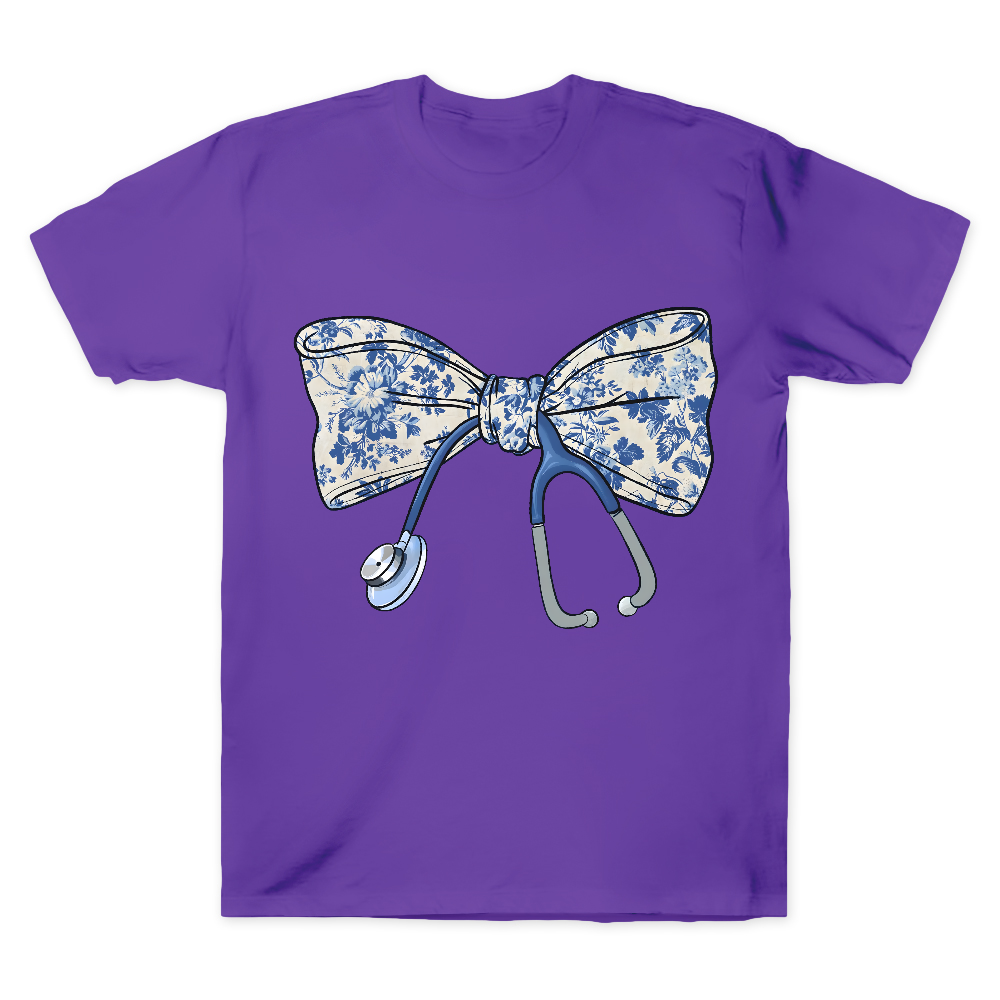 Bow Tie Stethoscope Cotton Doctor T-shirt