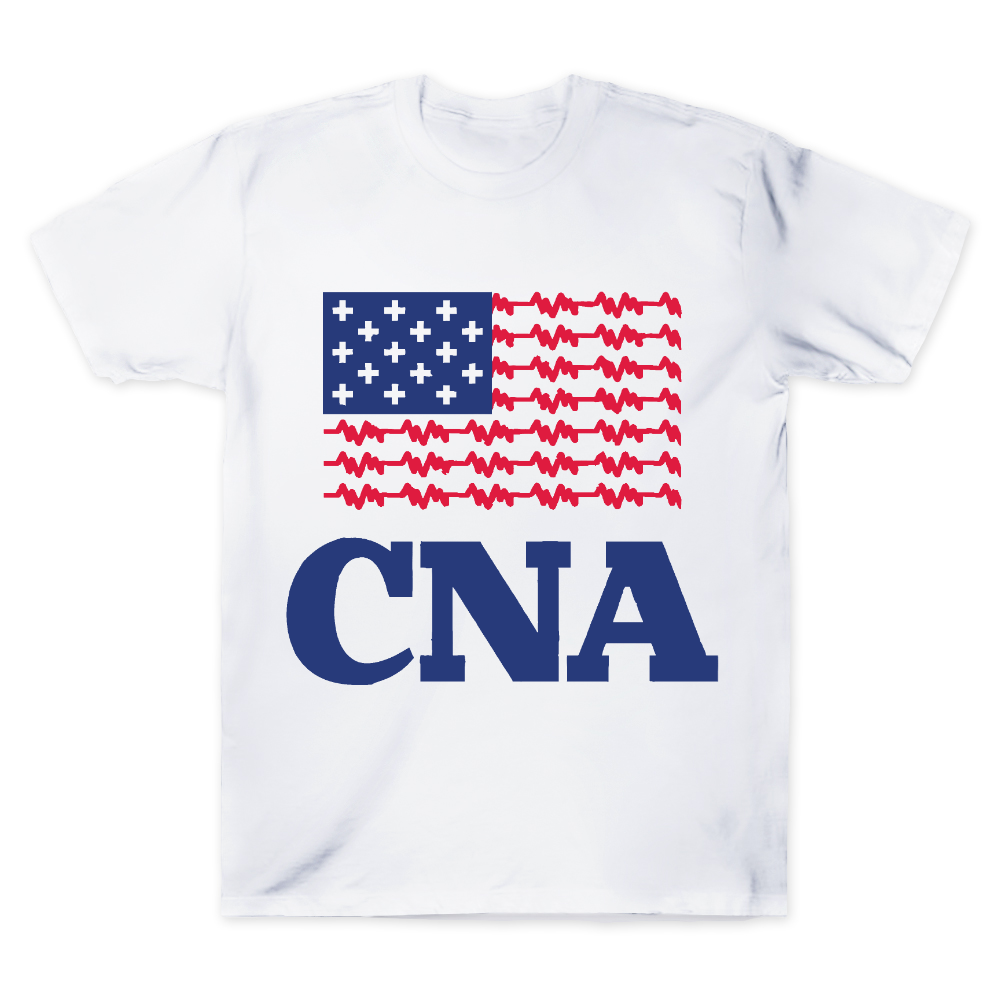 CNA USA Flag July 4th Cotton Doctor T-shirt