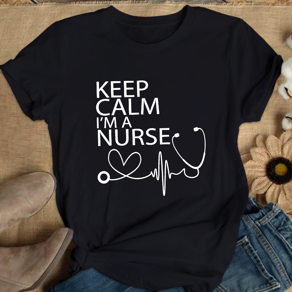 Keep Calm I‘m A Nurse Cotton Nurse T-shirt