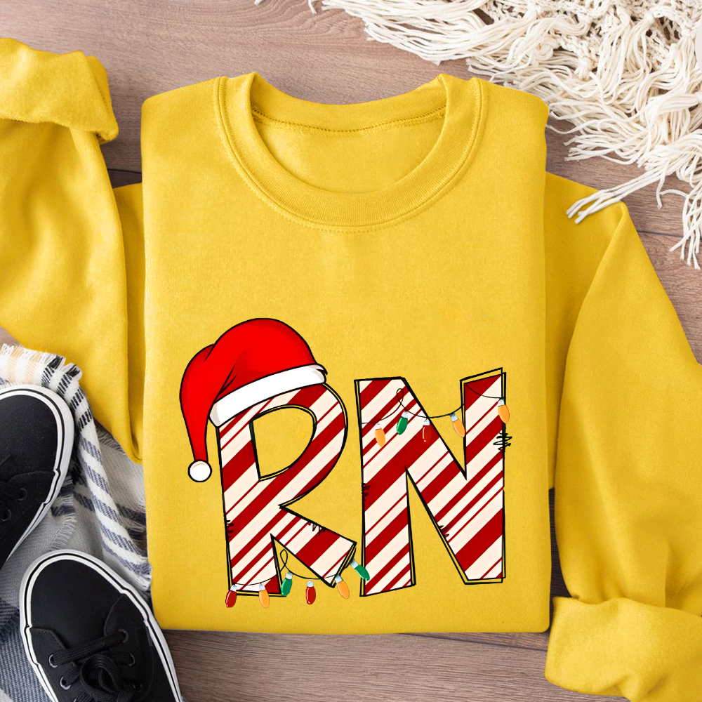 RN Registered Nurse Christmas Cotton Pullover Sweatshirt