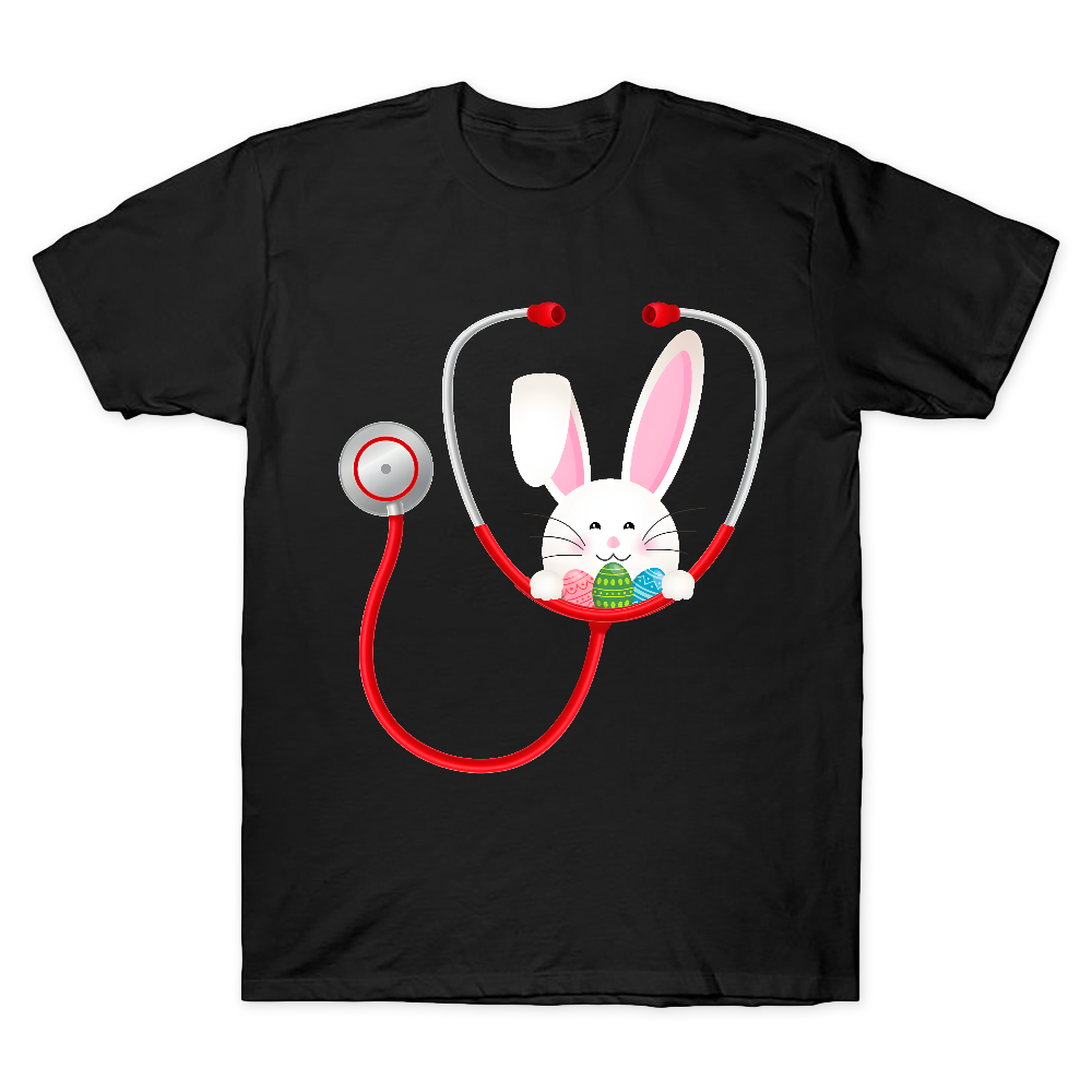 Easter Bunny Stethoscope Cotton Doctor T-shirt