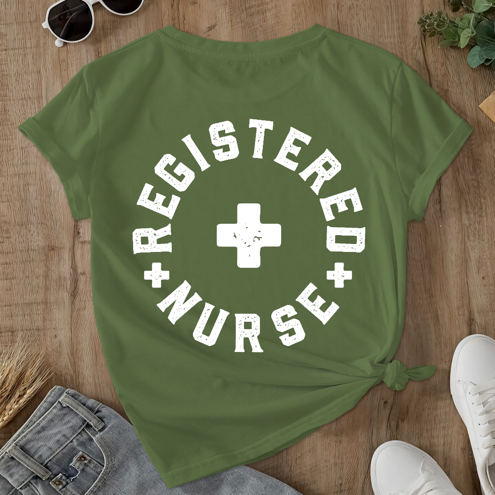 Registered Nurse Double-Sided Cotton Printed T-Shirt