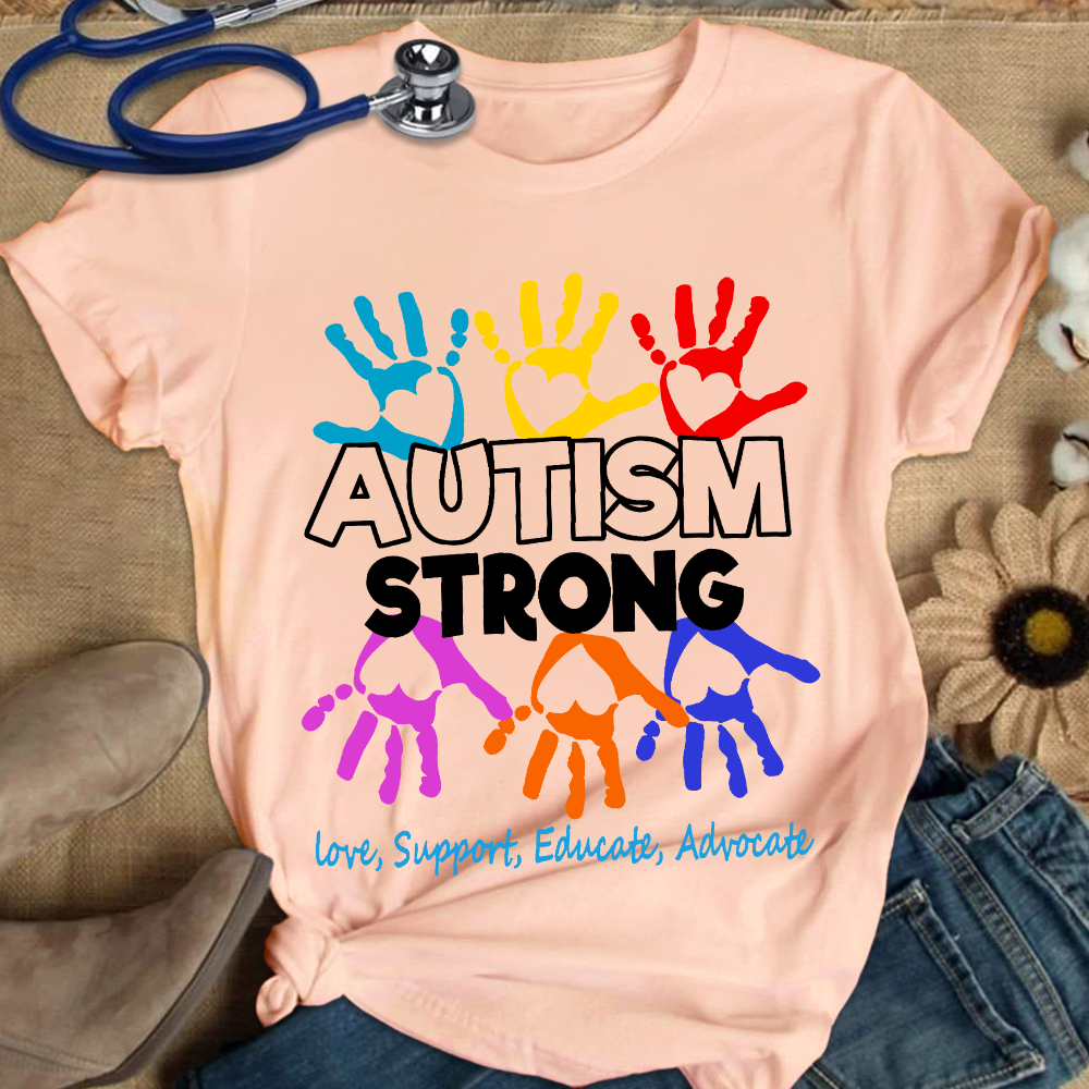 Autism Strong Cotton Nurse T-shirt