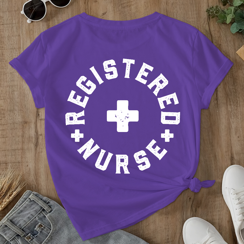 Registered Nurse Double-Sided Cotton Printed T-Shirt