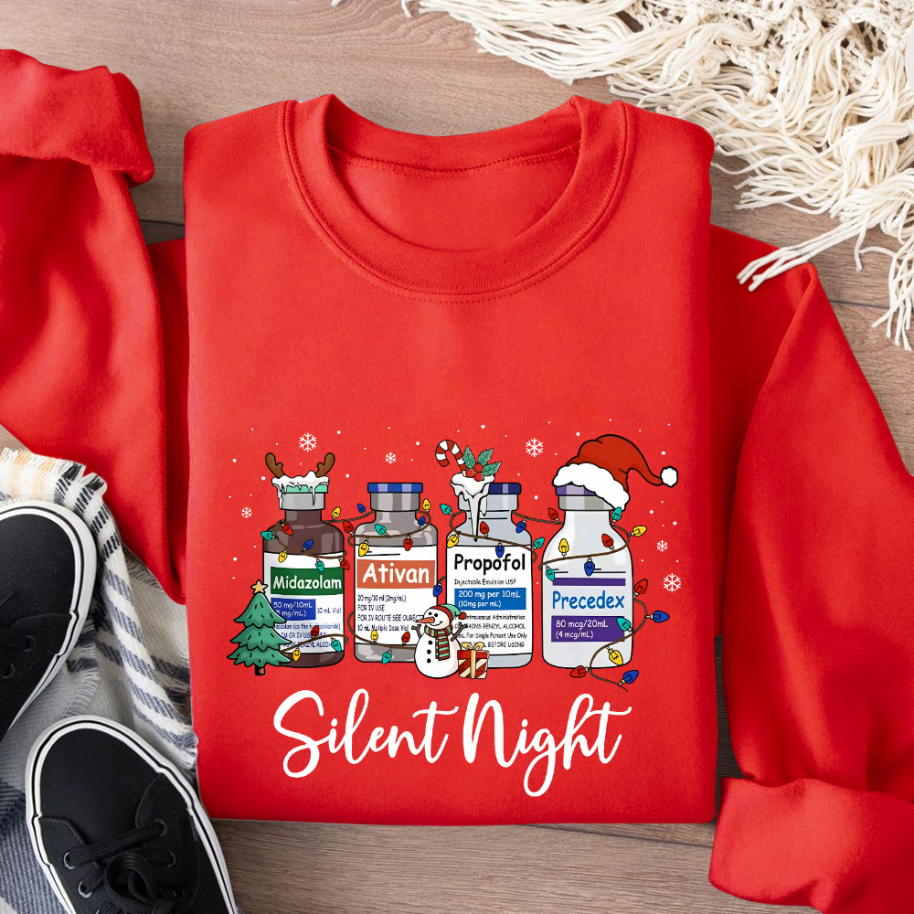 Silent Night Cotton Pullover Sweatshirt