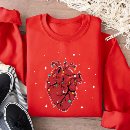 Heart Anatomy Christmas Cotton Pullover Sweatshirt