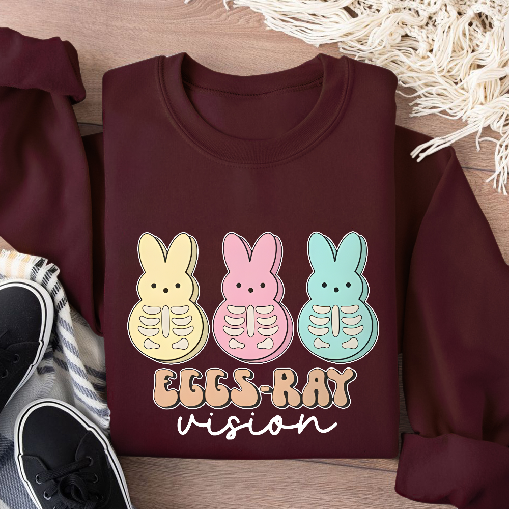 Eggs Ray Vision Radiology Cotton Pullover Sweatshirt