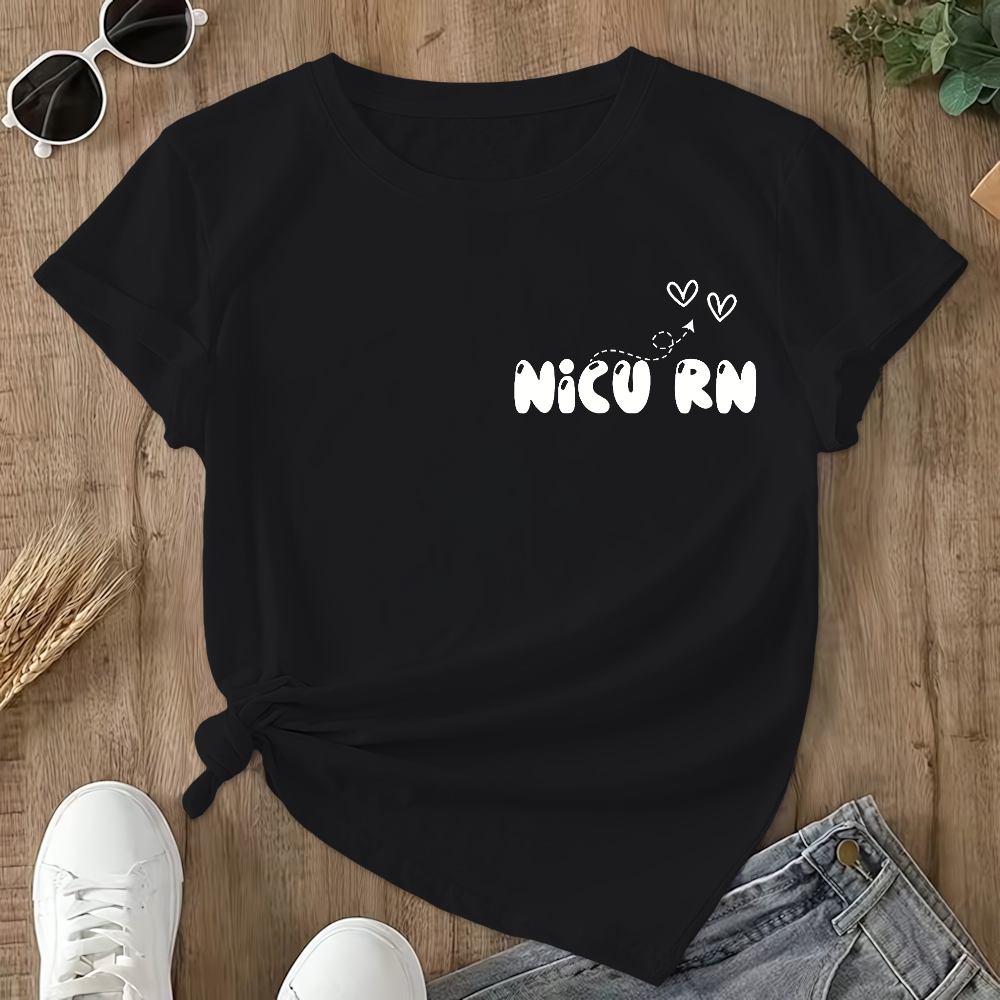 Nicu Nurse Sayings Double-Sided Cotton Printed T-Shirt