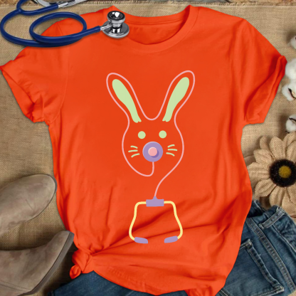 Easter Bunny Medical Tools For Nurse Or Doctor Cotton Nurse T-shirt