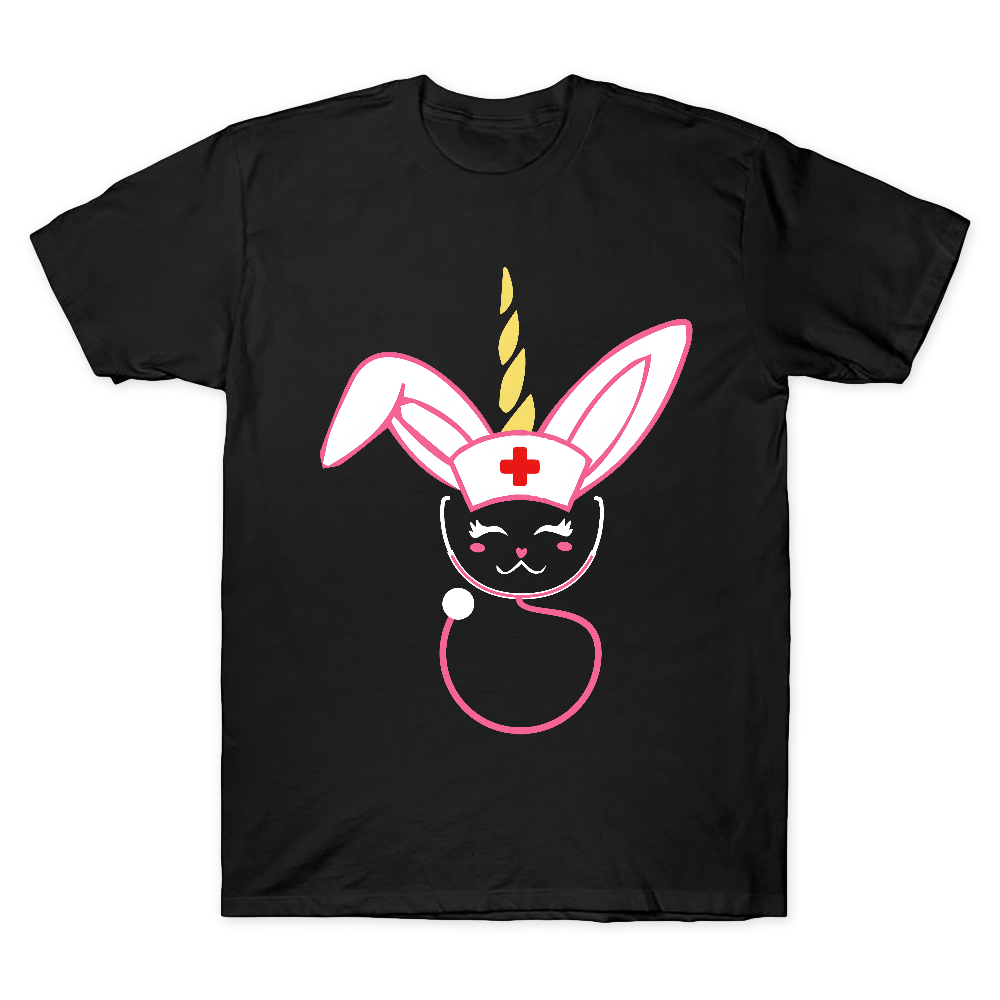 Funny Bunny Nurse Easter Cotton Doctor T-shirt
