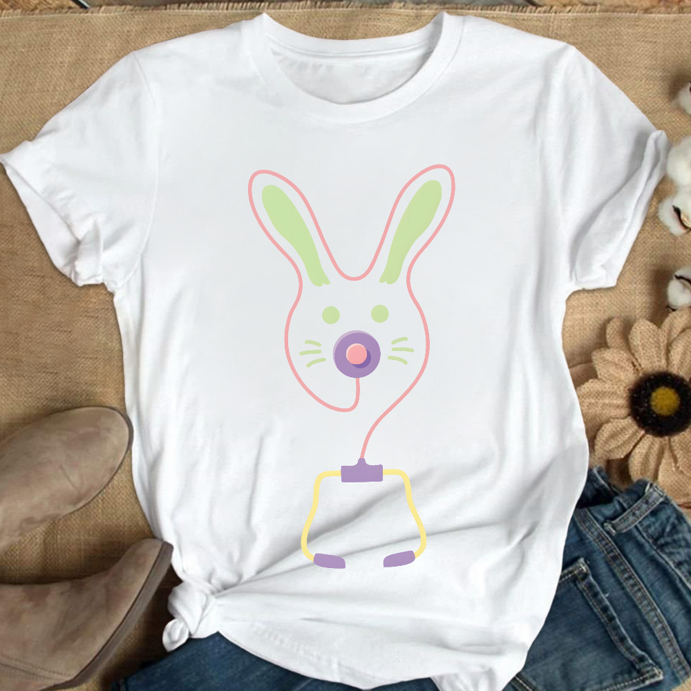 Easter Bunny Medical Tools For Nurse Or Doctor Cotton Nurse T-shirt