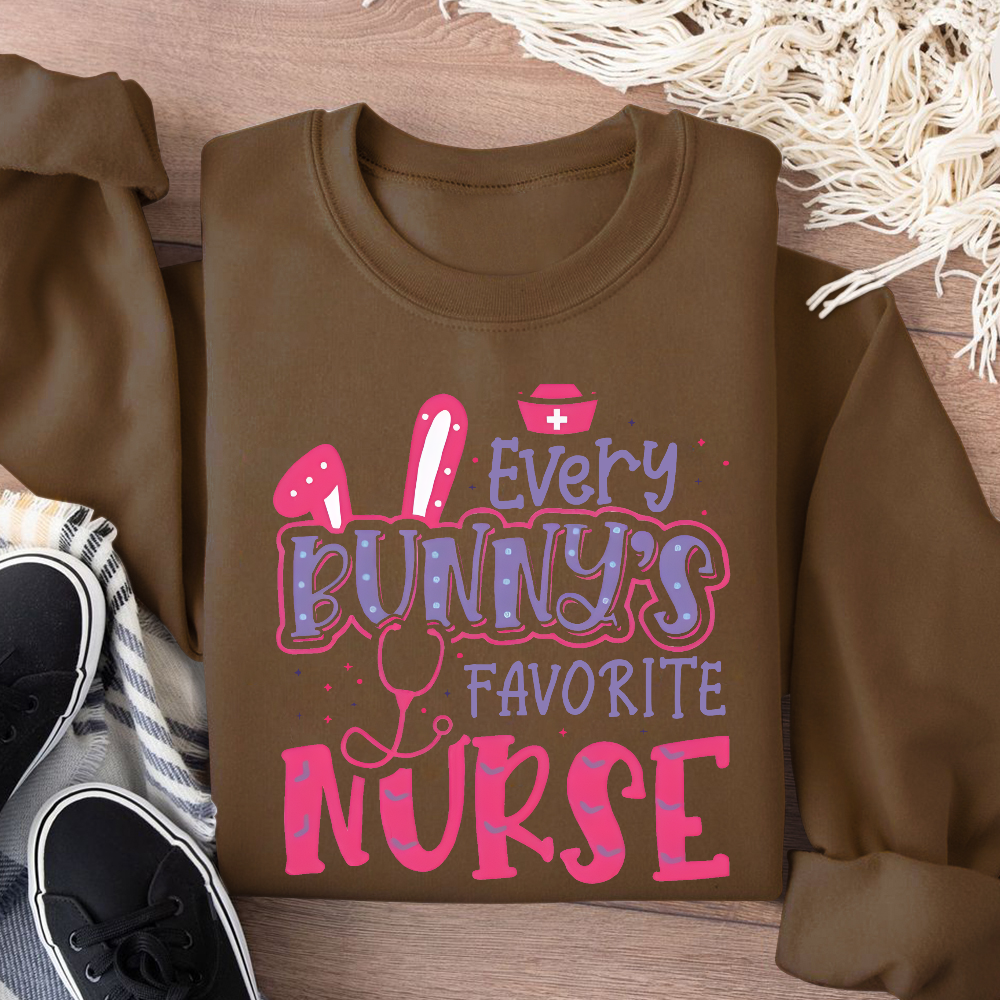 Every Bunny's Favorite Nurse Cotton Pullover Sweatshirt