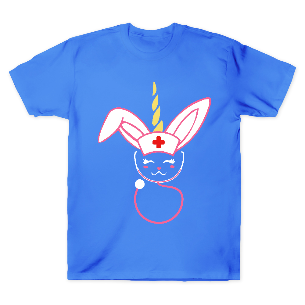 Funny Bunny Nurse Easter Cotton Doctor T-shirt