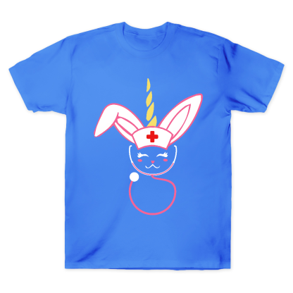 Funny Bunny Nurse Easter Cotton Doctor T-shirt
