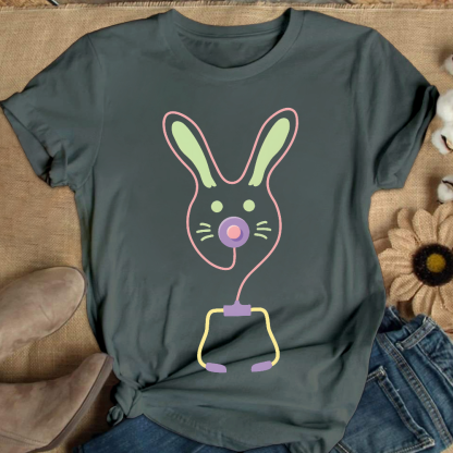 Easter Bunny Medical Tools For Nurse Or Doctor Cotton Nurse T-shirt