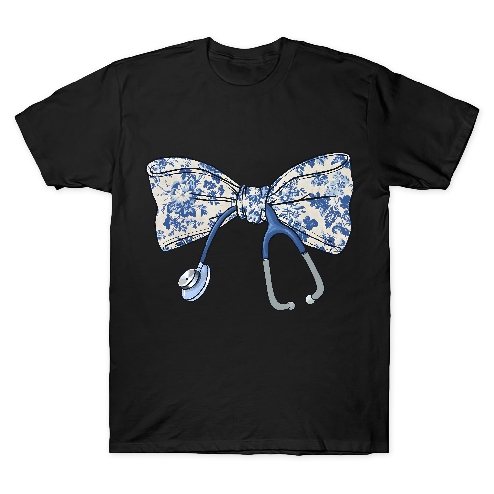 Bow Tie Stethoscope Cotton Doctor T-shirt