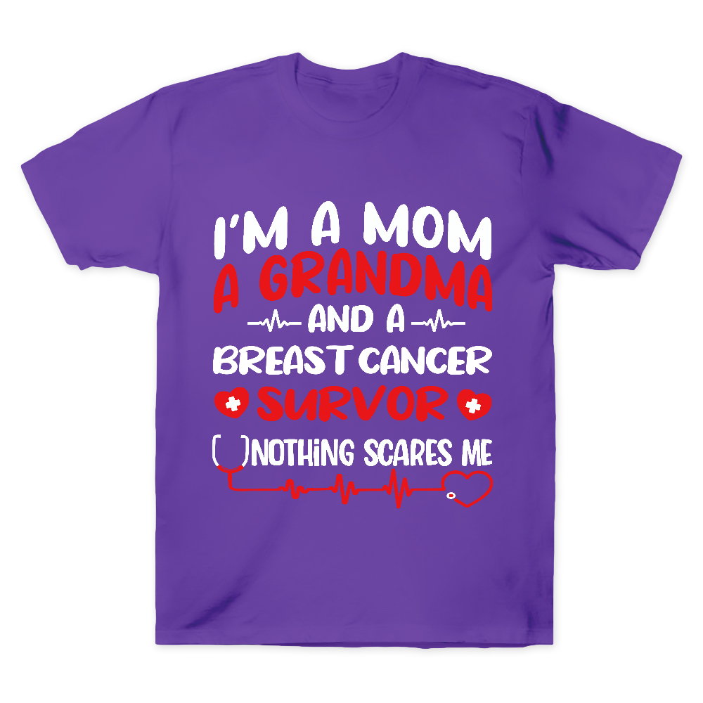I'm A Mom And A Grandma And A Breast Cancer Survor Cotton Doctor T-shirt