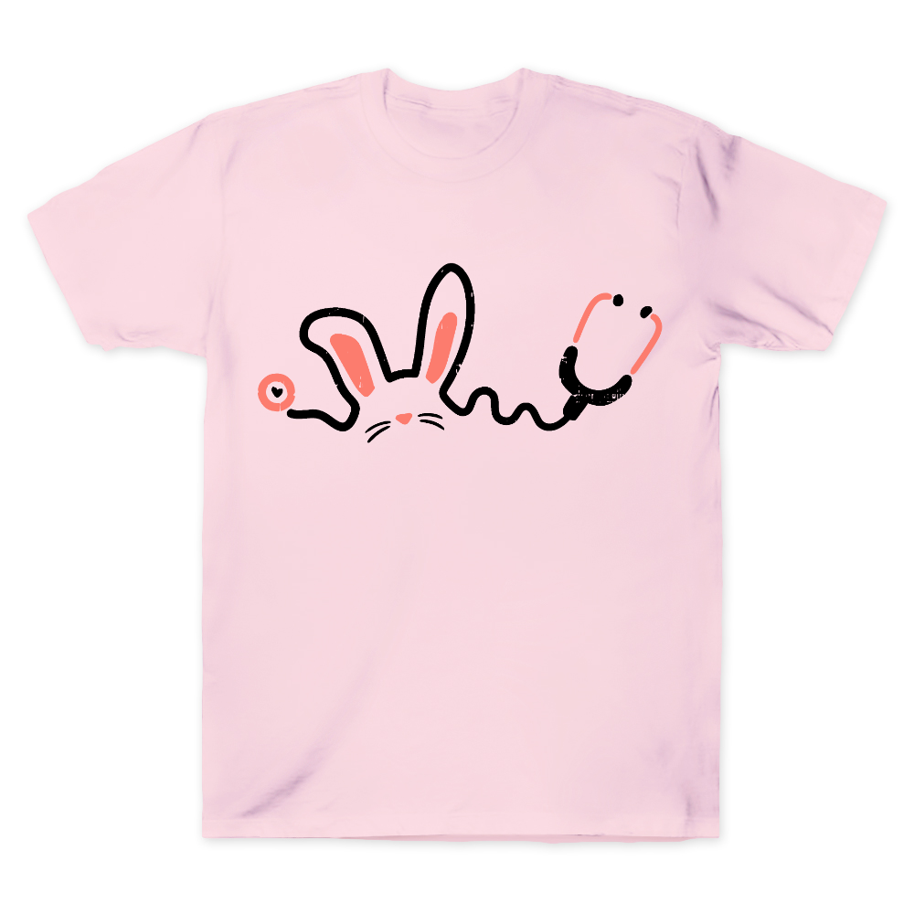 Easter Bunny Stethoscope Cotton Doctor T-shirt
