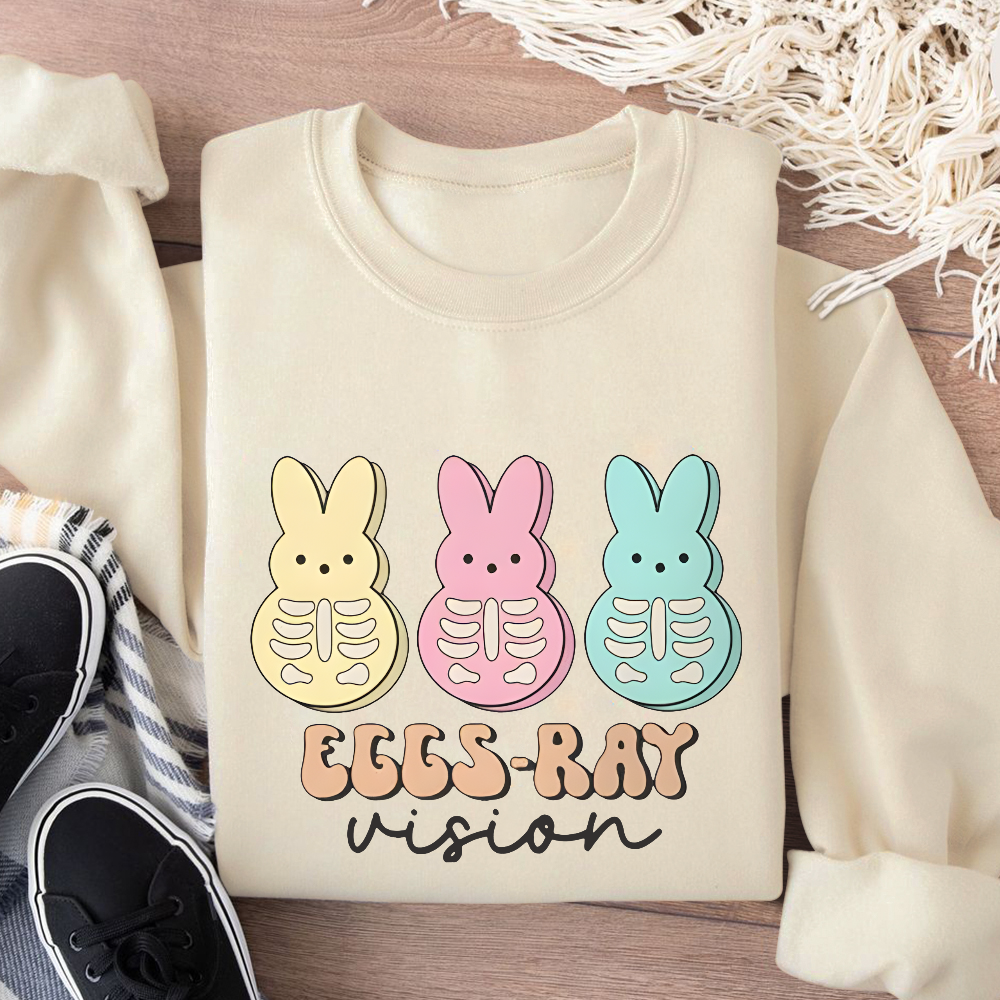 Eggs Ray Vision Radiology Cotton Pullover Sweatshirt