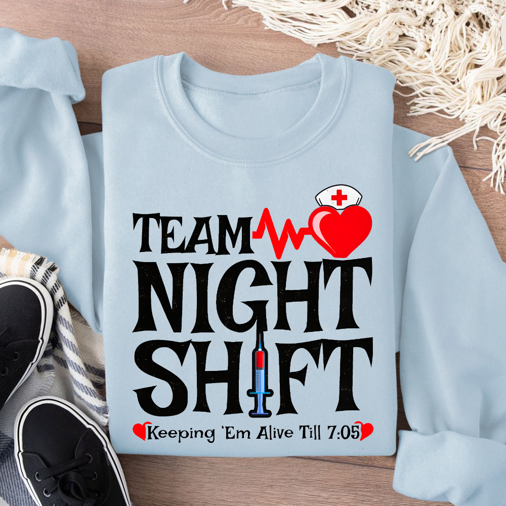 Team Night Shift Cotton Pullover Sweatshirt