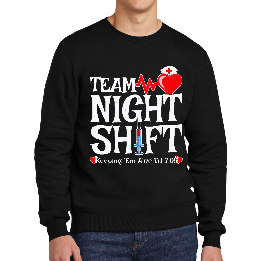 Team Night Shift Cotton Pullover Sweatshirt